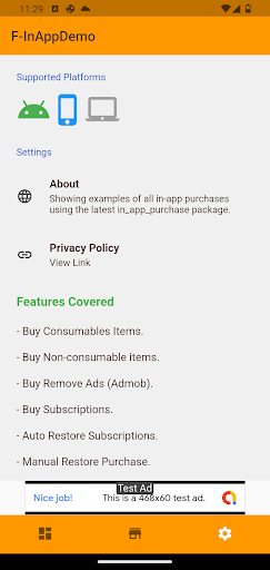 Android application F-InApp Demo screenshort