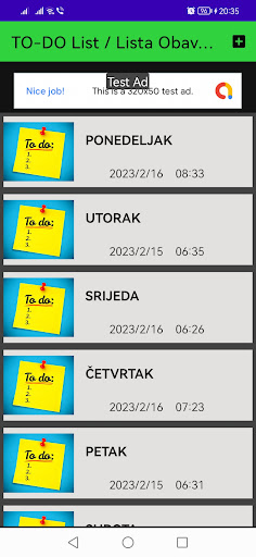 Android application TO DO list / Planer screenshort
