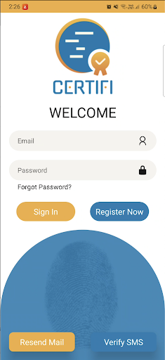 Android application Certifi screenshort