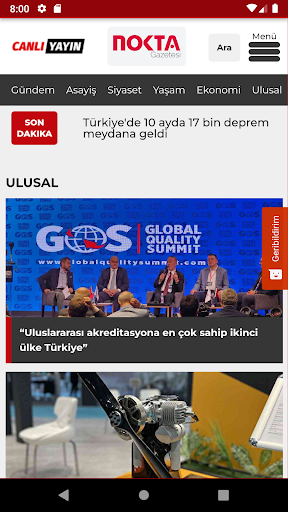 Android application Nokta Gazetesi screenshort