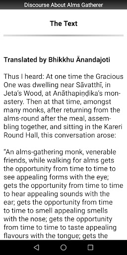 Discourse About Alms Gatherer Screen 2
