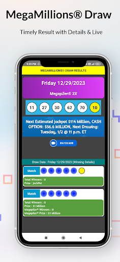MegaMillion & PowerBall Result Screen 3