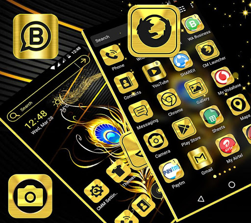 Gold Feather Launcher Theme Screen 2