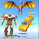 Flying Limo Robot Car Games icon
