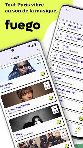 Android application Fuego - Concerts sur Paris screenshort