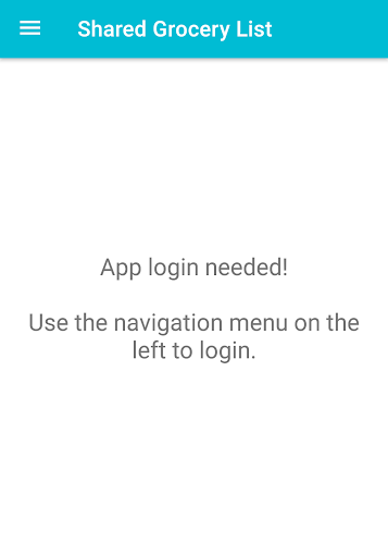 Android application Shared Grocery List screenshort
