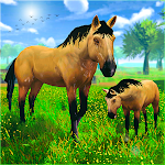 Cover Image of Baixar Família de Simulador de Cavalo Selvagem 3D  APK