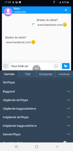 Android application Handcent Next SMS Danish Langu screenshort