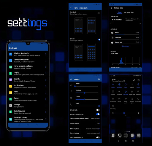 [EMUI 9.1]Mosaic Blue Theme Screen 2