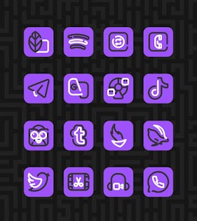 Linee viola - Screenshot del pacchetto di icone