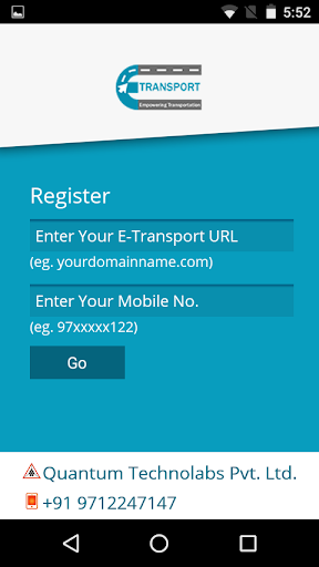 Android application E-Transport screenshort