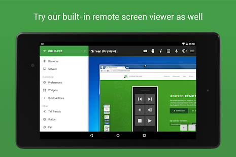 Unified Remote Full Schermata