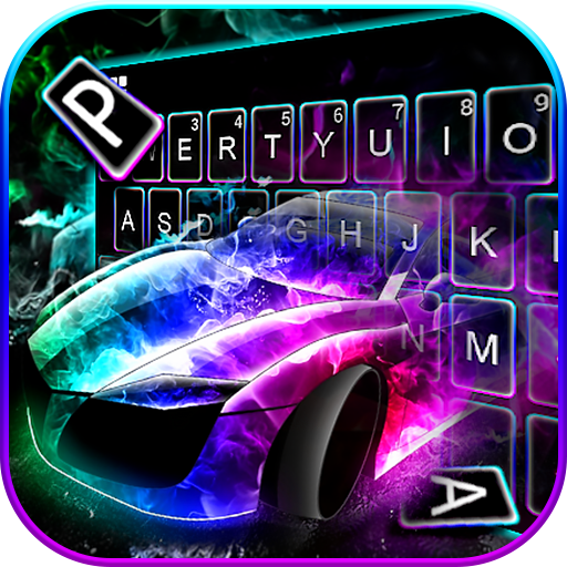 Color flame Sports Car Keyboar  Icon