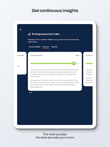 Screenshot of Entrepreneur Skills Index