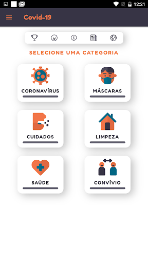 Android application COVID 19, Você sabia? screenshort