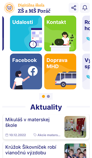 Android application ZŠ a MŠ Poráč screenshort