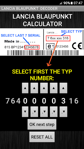Android application Blaupunkt Lancia Radio Code screenshort