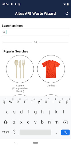 Altus AFB WasteWizard Screen 2