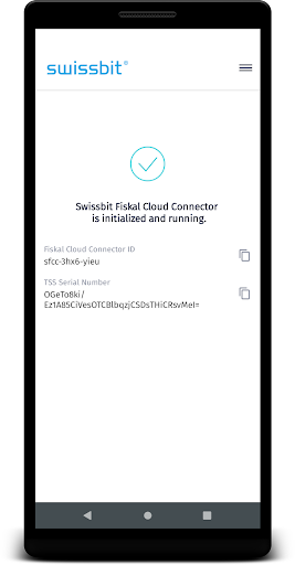 Android application Swissbit Fiskal Cloud Connect screenshort