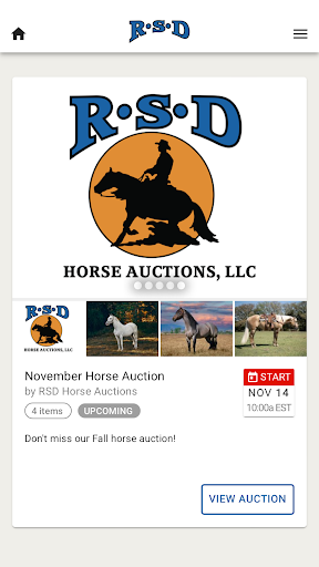 Android application RSD Horse Auctions screenshort