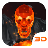 Flaming Skull 3D Theme icon