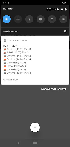 Android application Track a Train screenshort