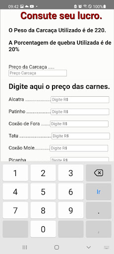 Android application Simulador Para Açougue screenshort