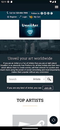 Android application UnveilArt screenshort