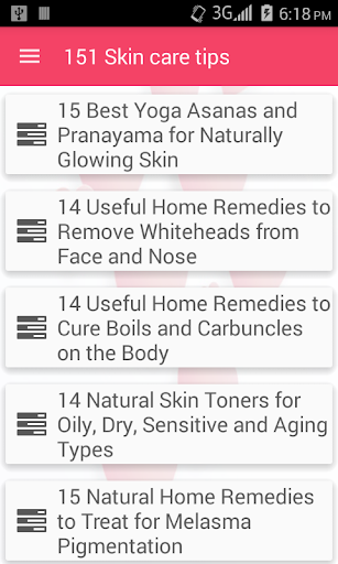 Android application 151 Skin care tips screenshort