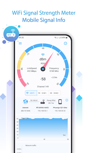 Android application Net Signal: WiFi & 5G Meter screenshort