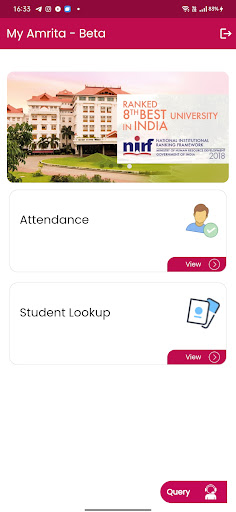 Android application MyAmrita screenshort