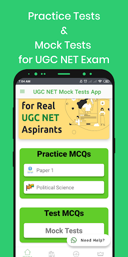 Android application NET SET JRF Mock tests screenshort