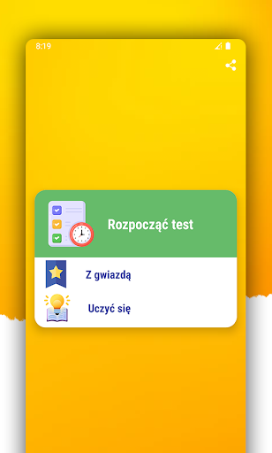 Android application Testy na prawo jazdy screenshort