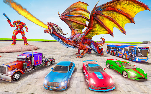 Dragon Robot Police Truck Game  screenshots 1