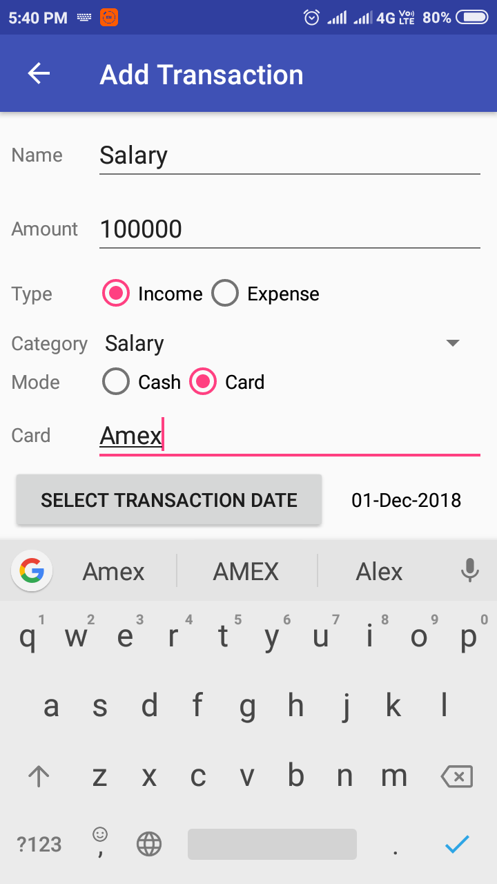 Android application Wallet - Offline money tracker screenshort