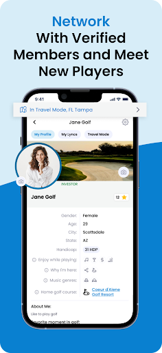 Screenshot of GolfLync Social Golf Community
