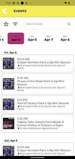 Burlington City Arts Events Screen 2