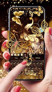 Gold Glitter Butterfly Keyboard For PC installation
