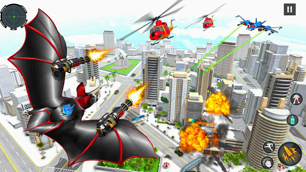 Flying Bat Bike 3D Robot Games 1.0.0 APK + Mod (Free purchase) for Android