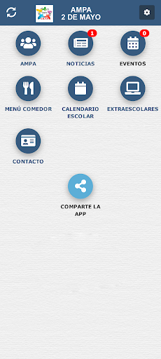 Android application AMPA 2 de Mayo Pinto screenshort