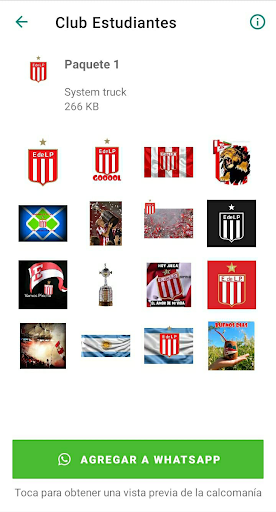 Android application Stickers Club Estudiantes screenshort
