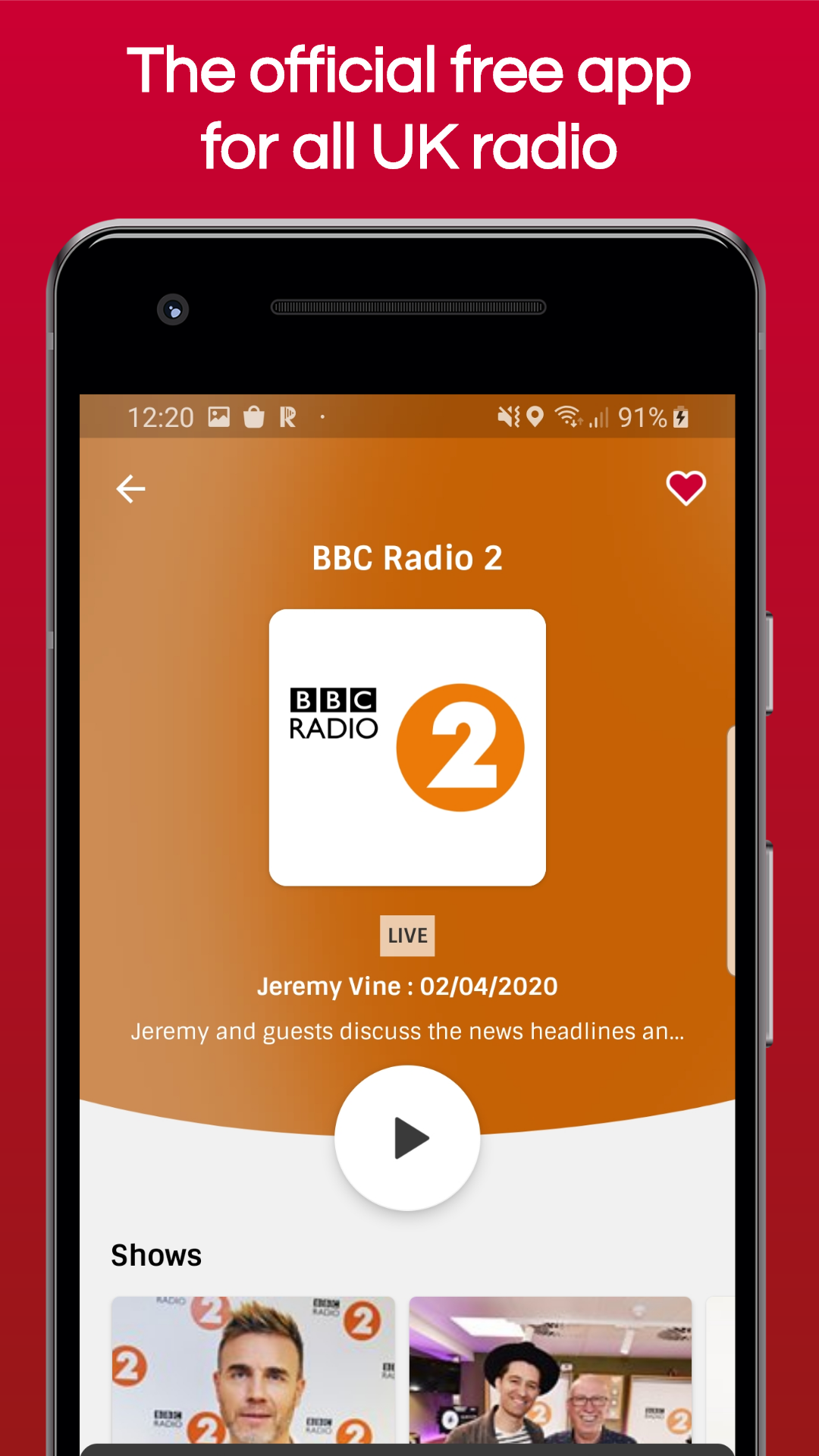 Android application Radioplayer - Official UK Radio App screenshort