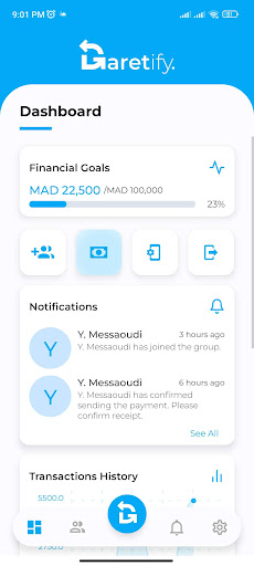 Android application Daretify. screenshort