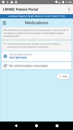 LRHMC Patient Portal Screen 3