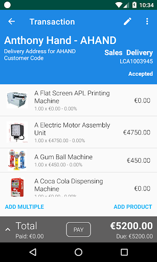 Android application ABM Mobile Sales screenshort