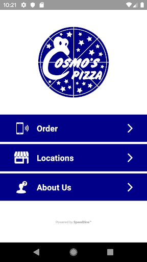 Android application Cosmo’s Pizza screenshort