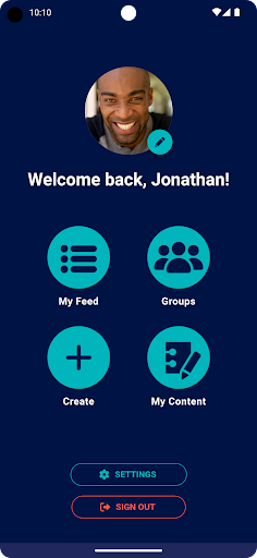Android application The Hub | Create Share Connect screenshort