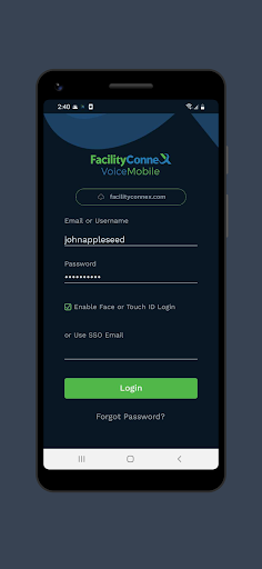 Android application FacilityConneX Voice Mobile screenshort