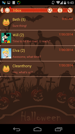 Android application Handcent 6 (Halloween 2013) screenshort