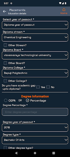 Android application Student - QSpiders screenshort